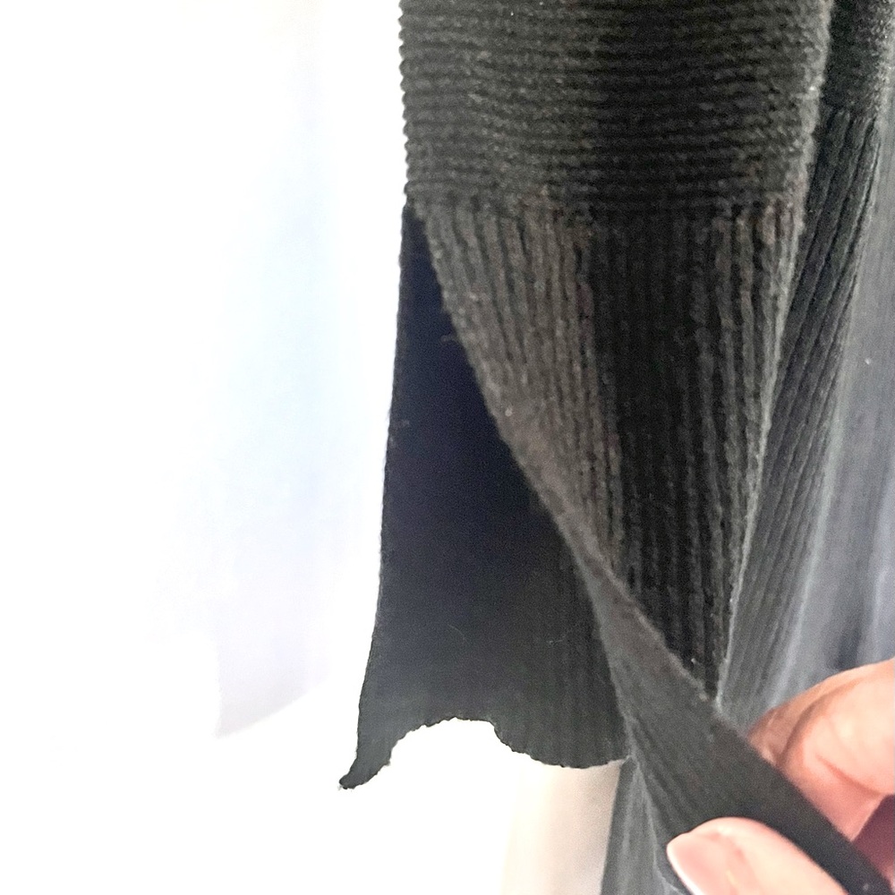 Free People Black Sweater Dress Crisscross - V-Neck Boho Mini - Picture 4 of 10